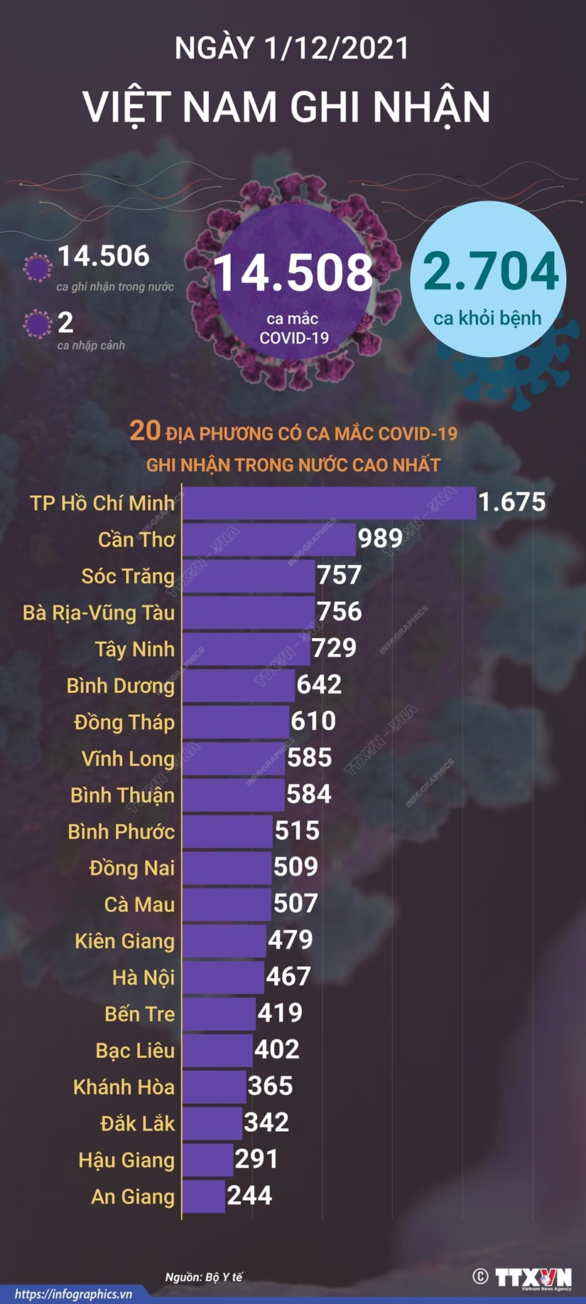 Viet Nam co them 14.508 ca mac COVID-19, 2.704 ca khoi benh hinh anh 1
