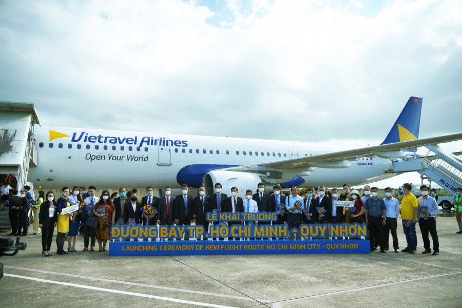 Khai trương đường bay TP.HCM – Quy Nhơn của hãng hàng không Vietravel Airlines. (Nguồn: Vietravel Airlines)